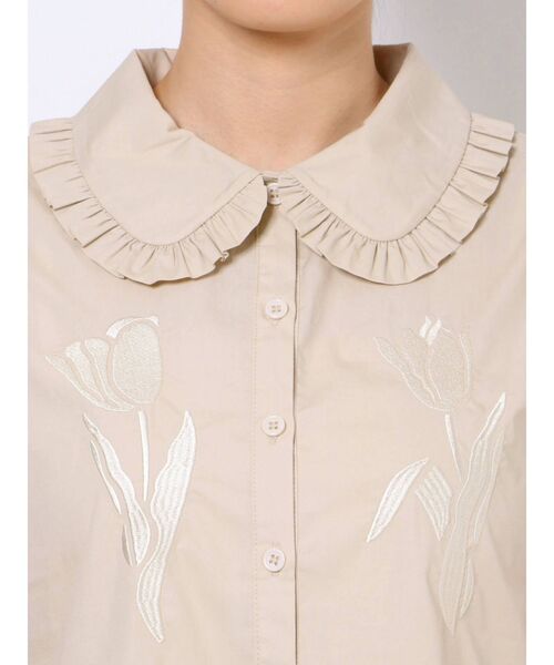 merry jenny（メリージェニー）の「二輪のtulip半袖ワンピース（ワンピース・レディース・ライトブルー/ベージュ/オフホワイト・FREE）」の13枚目の写真