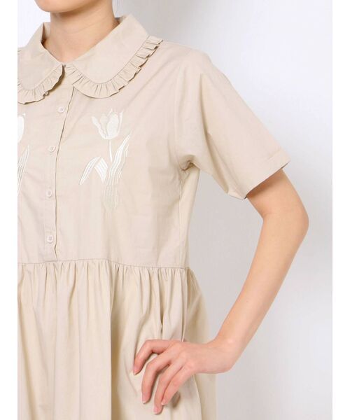 merry jenny（メリージェニー）の「二輪のtulip半袖ワンピース（ワンピース・レディース・ライトブルー/ベージュ/オフホワイト・FREE）」の14枚目の写真