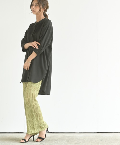 rps(アールピーエス)の「透かし編みニットフレアーパンツ(その他パンツ・レディース・グリーン/グレイッシュベージュ/ブラック・M)」の13枚目の写真