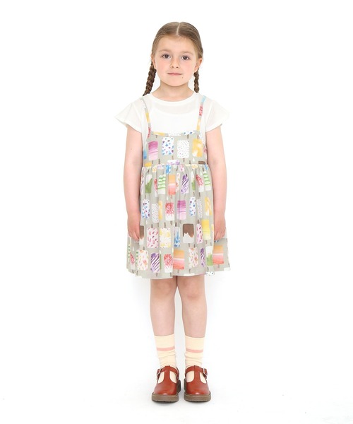 Design Tshirts Store graniph(デザイン ティーシャツ ストア グラニフ)の「ヴァリアスアイスクリーム|キッズレイヤードワンピース(ワンピース・キッズ・オフホワイト・90/130/110)」の10枚目の写真