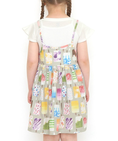 Design Tshirts Store graniph(デザイン ティーシャツ ストア グラニフ)の「ヴァリアスアイスクリーム|キッズレイヤードワンピース(ワンピース・キッズ・オフホワイト・90/130/110)」の2枚目の写真
