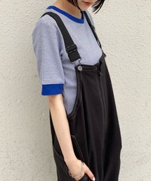 Kastane | 細リブリンガーボーダーTee(Tシャツ/カットソー)