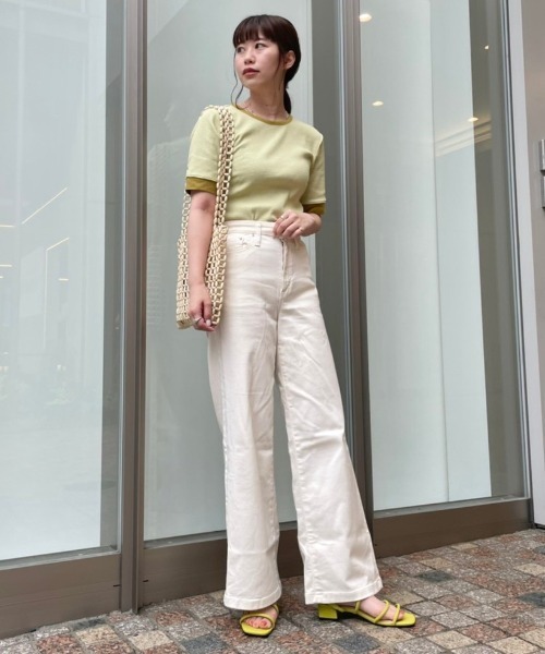 Kastane（カスタネ）の「細リブリンガーボーダーTee（Tシャツ/カットソー・レディース・ライム/ミント/ブルー/ピンク・FREE）」の6枚目の写真