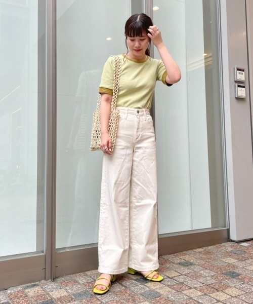 Kastane（カスタネ）の「細リブリンガーボーダーTee（Tシャツ/カットソー・レディース・ライム/ミント/ブルー/ピンク・FREE）」の7枚目の写真