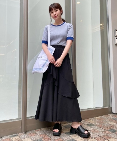 Kastane（カスタネ）の「細リブリンガーボーダーTee（Tシャツ/カットソー・レディース・ライム/ミント/ブルー/ピンク・FREE）」の9枚目の写真