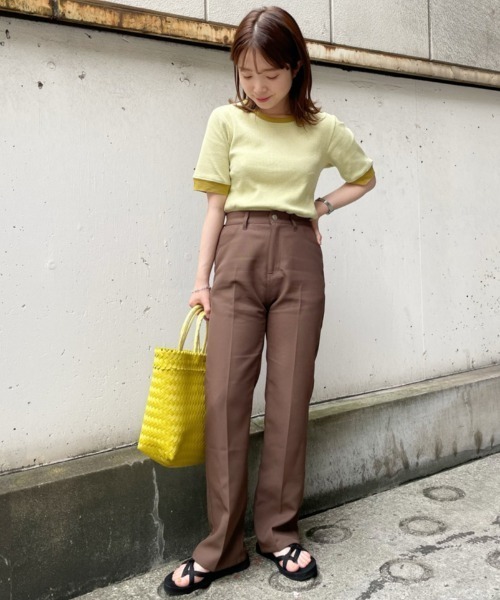 Kastane（カスタネ）の「細リブリンガーボーダーTee（Tシャツ/カットソー・レディース・ライム/ミント/ブルー/ピンク・FREE）」の19枚目の写真