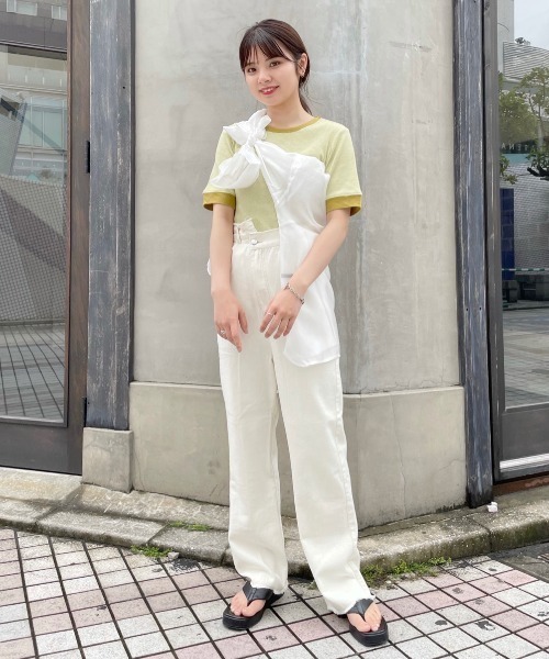 Kastane（カスタネ）の「細リブリンガーボーダーTee（Tシャツ/カットソー・レディース・ライム/ミント/ブルー/ピンク・FREE）」の22枚目の写真