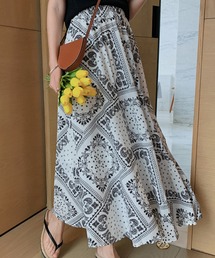 レディース ペイズリー柄ロングスカート