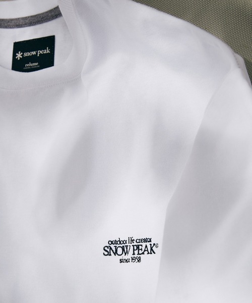 Snow Peak（スノーピーク）の「【Snow Peak×relume / スノーピーク】Classic Small Logo Tシャツ（Tシャツ/カットソー・メンズ・ホワイト/ブラック/ブラウン・L/S/M）」の4枚目の写真
