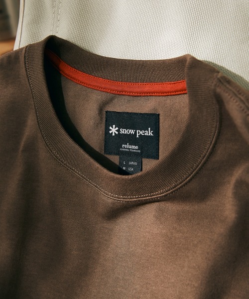 Snow Peak（スノーピーク）の「【Snow Peak×relume / スノーピーク】Classic Small Logo Tシャツ（Tシャツ/カットソー・メンズ・ホワイト/ブラック/ブラウン・L/S/M）」の5枚目の写真