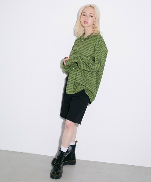 X-girl / エックスガール ◆長袖シャツ/CHAOTIC L/S SHIRT/総柄/ブラック/M 105213014007 【レディース/ガールズ/LADY/女性/婦人】 レディースファッション【中古】 [0220519355] X-girl - X-girl / エックスガール ◇長袖シャツ/CHAOTIC L/S SHIRT/総