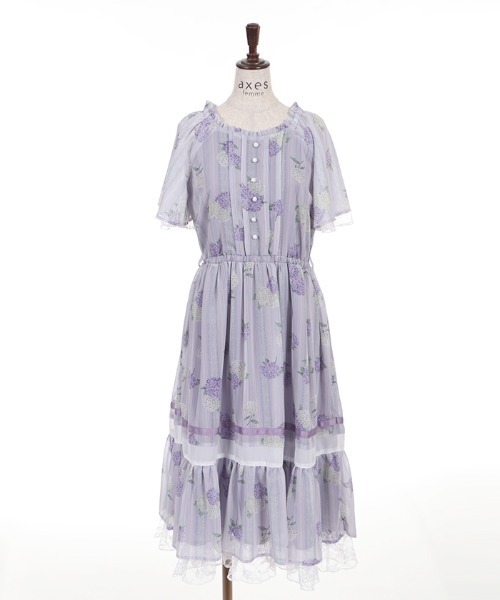 ワンピース Axes紫陽花シフォンワンピース ワンピース Axes Femme アクシーズファム のファッション