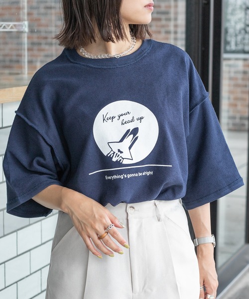 PairPair（ペアペア）の「アソートパイルTシャツ（ユニセックス）（Tシャツ/カットソー・レディース・ネイビー/オレンジ/グリーン/アイボリー/オートミール/スミクロ・FREE）」の5枚目の写真