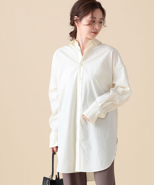 Demi-Luxe BEAMS リネン ロングシャツ 羽織りF 麻100%