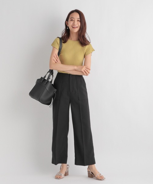 Andemiu（アンデミュウ）の「ポケットストレートパンツ957102（その他パンツ・レディース・ブラック/イエロー/ベージュ・SMALL/MEDIUM）」の4枚目の写真