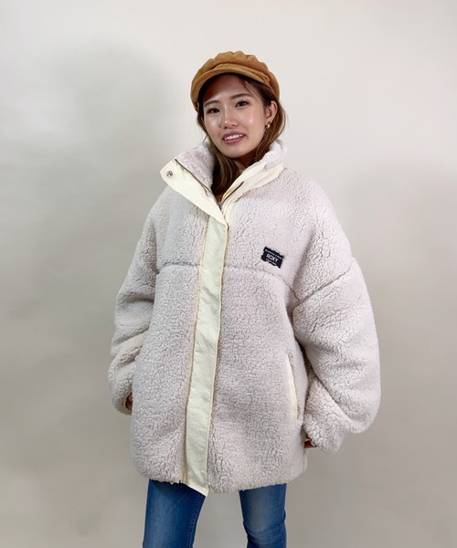 ROXY(ロキシー)の「ROXY/ロキシー ビッグシルエット ボアジャケット RZP214053(その他アウター・レディース・ホワイト/ベージュ/ブラック・L/M)」の7枚目の写真