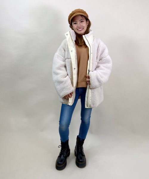 ROXY(ロキシー)の「ROXY/ロキシー ビッグシルエット ボアジャケット RZP214053(その他アウター・レディース・ホワイト/ベージュ/ブラック・L/M)」の10枚目の写真