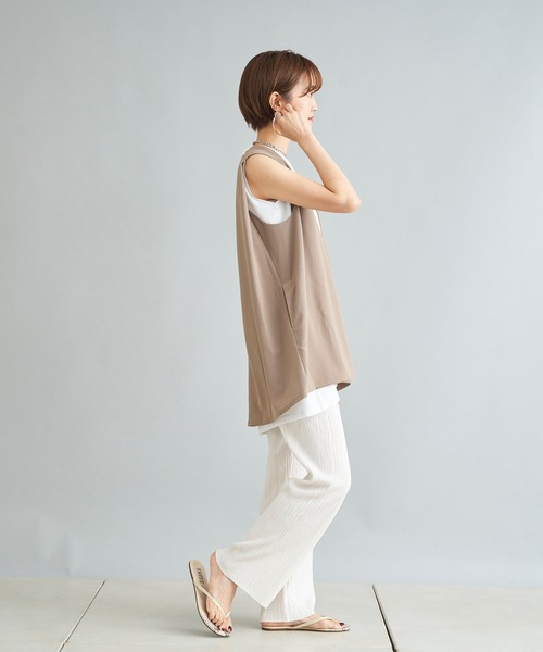 DouDou(ドゥドゥ)の「ショルダータックベスト AW(ベスト・レディース・ベージュ/ブラック・FREE)」の5枚目の写真