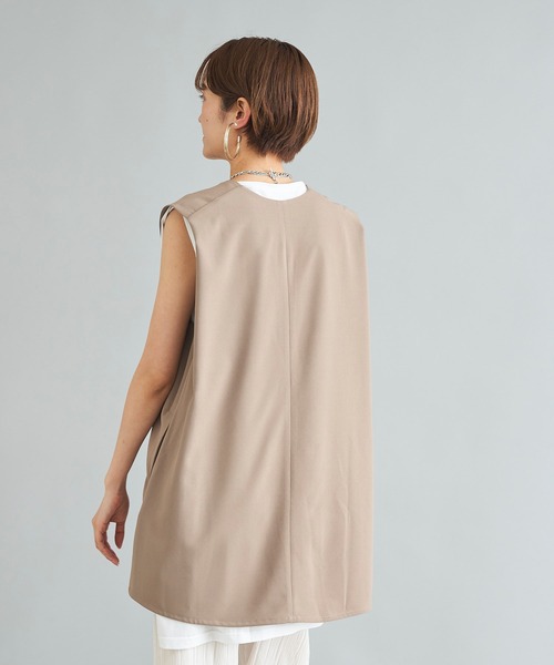 DouDou(ドゥドゥ)の「ショルダータックベスト AW(ベスト・レディース・ベージュ/ブラック・FREE)」の17枚目の写真