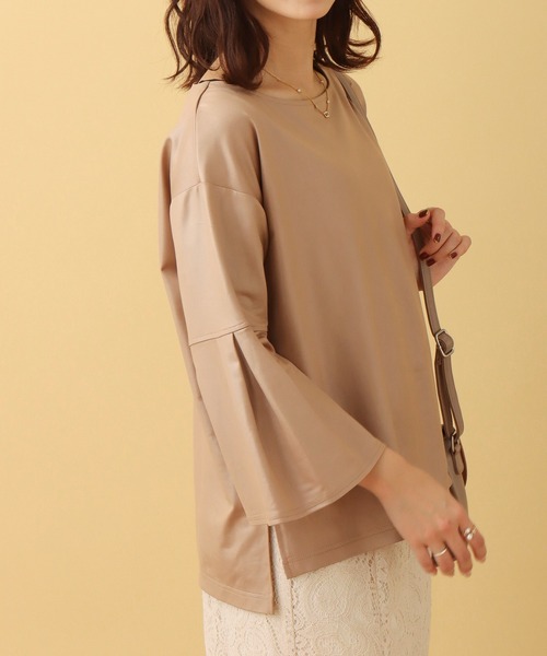 libelle more（リベル モア）の「フェイクレザーライクカットソー（Tシャツ/カットソー・レディース・ブラック/ベージュ/ブラウン/カーキ・M/L）」の3枚目の写真