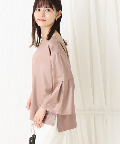 libelle more（リベル モア）の「フェイクレザーライクカットソー（Tシャツ/カットソー・レディース・ブラック/ベージュ/ブラウン/カーキ・M/L）」の19枚目の写真