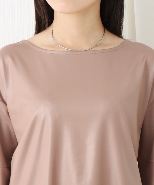 libelle more（リベル モア）の「フェイクレザーライクカットソー（Tシャツ/カットソー・レディース・ブラック/ベージュ/ブラウン/カーキ・M/L）」の12枚目の写真