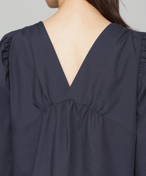 ギャザーパフスリーブブラウス長袖