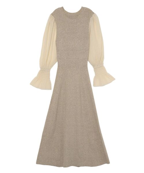 LAGUNAMOON（ラグナムーン）の「ドットシフォンスリーブニットワンピース（ワンピース・レディース・ネイビー/アイボリー・SMALL/MEDIUM）」の13枚目の写真