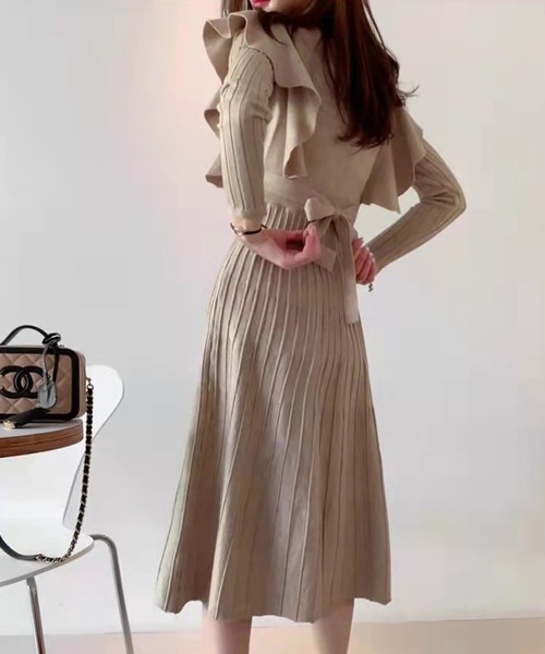 Passion(パッション)の「フレアリブワンピース(ワンピース・レディース・モカ/ブラック・FREE)」の11枚目の写真