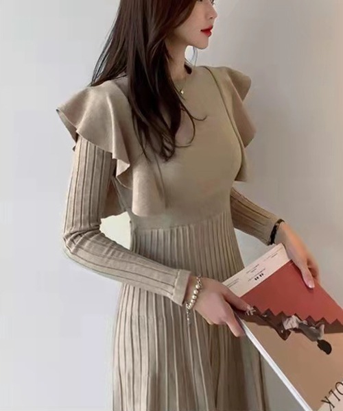 Passion(パッション)の「フレアリブワンピース(ワンピース・レディース・モカ/ブラック・FREE)」の15枚目の写真