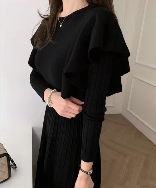 Passion(パッション)の「フレアリブワンピース(ワンピース・レディース・モカ/ブラック・FREE)」の20枚目の写真