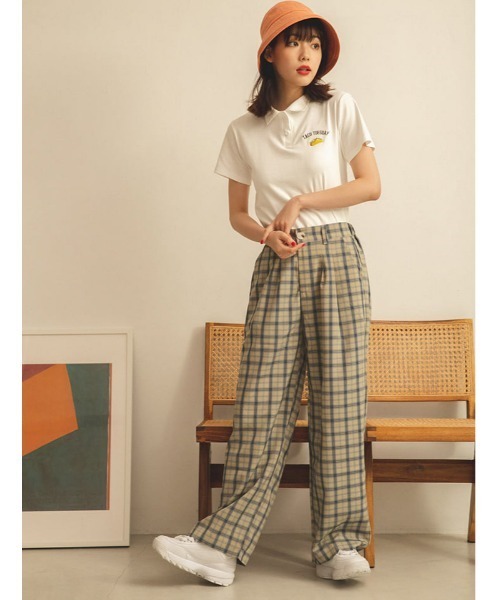 fifth calin（フィフスカラン）の「ツータックチェックパンツ（その他パンツ・レディース・ブラック/ライトカーキ・MEDIUM）」の12枚目の写真