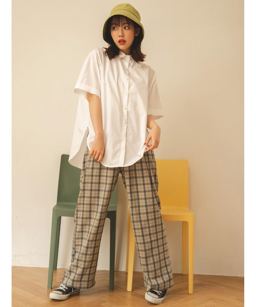 fifth calin（フィフスカラン）の「ツータックチェックパンツ（その他パンツ・レディース・ブラック/ライトカーキ・MEDIUM）」の14枚目の写真