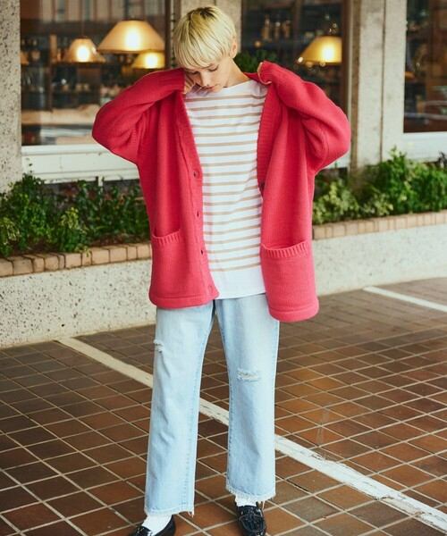 FREAK'S STORE（フリークスストア）の「ダメージハイウエストデニム（デニムパンツ・レディース・ブラック/サックスブルー・MEDIUM/X-SMALL/SMALL）」の3枚目の写真