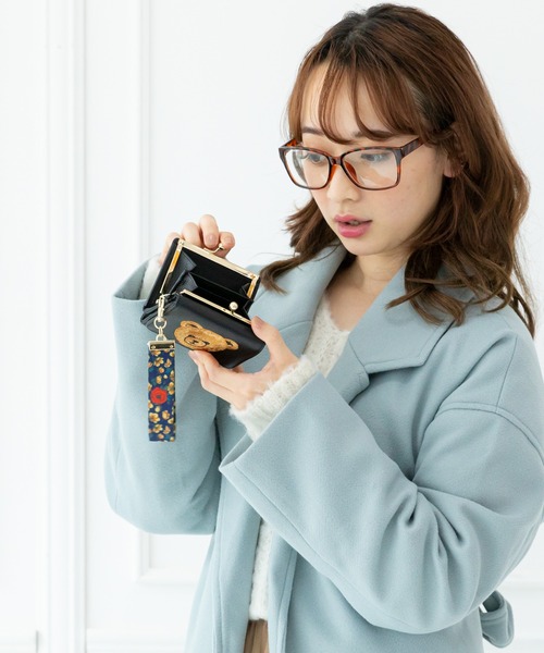 PAUL & JOE ACCESSOIRES（ポールアンドジョーアクセソワ）の「PAUL & JOE ACCESSOIRES (ポール＆ジョーアクセソワ) 口金ミニ財布 クマ刺繍 ポールアンドジョー PJA-W463（財布・レディース・ブラック/ピンク・FREE）」の19枚目の写真