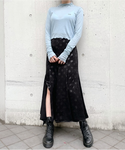lilLilly(リルリリー)の「ドットサテンスリットスカート(スカート・レディース・ブルー/ピンク/ブラック・FREE)」の16枚目の写真
