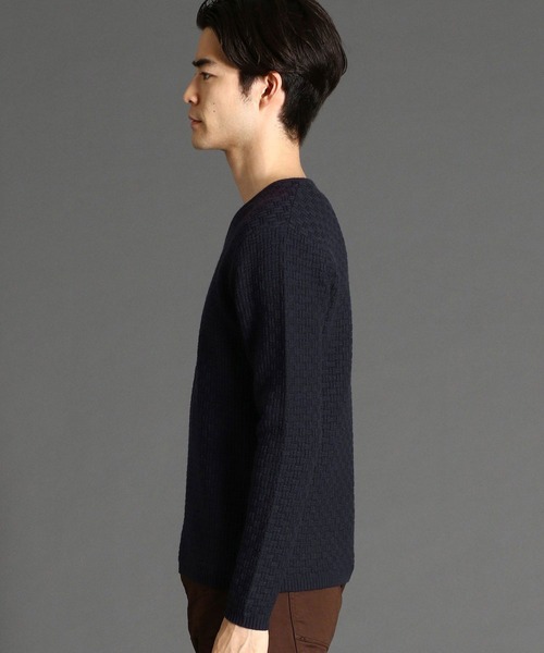 HIDEAWAYS NICOLE（ハイダウェイニコル）の「リンクス バスケット Vネック ニット（ニット/セーター・メンズ・ブラック/ネイビー/オフホワイト/ボルドー・MEDIUM/LARGE/X-LARGE）」の8枚目の写真