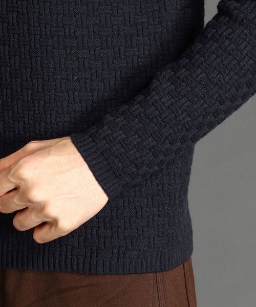 HIDEAWAYS NICOLE（ハイダウェイニコル）の「リンクス バスケット Vネック ニット（ニット/セーター・メンズ・ブラック/ネイビー/オフホワイト/ボルドー・MEDIUM/LARGE/X-LARGE）」の11枚目の写真