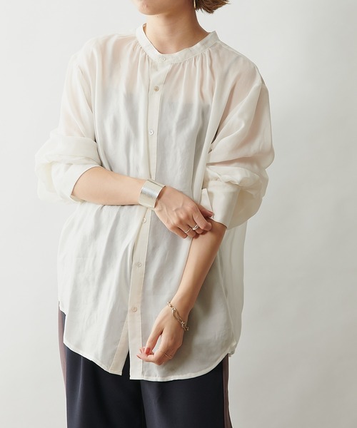 Omekashi（オメカシ）の「フリル襟付きシャツ（シャツ/ブラウス・レディース・ブラック/オフホワイト/ピンク・FREE）」の9枚目の写真