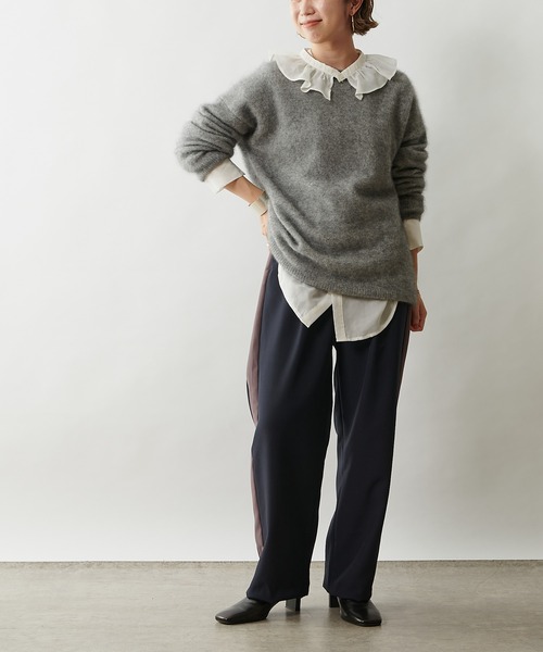 Omekashi（オメカシ）の「フリル襟付きシャツ（シャツ/ブラウス・レディース・ブラック/オフホワイト/ピンク・FREE）」の12枚目の写真