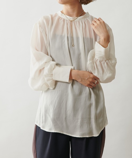 Omekashi（オメカシ）の「フリル襟付きシャツ（シャツ/ブラウス・レディース・ブラック/オフホワイト/ピンク・FREE）」の16枚目の写真