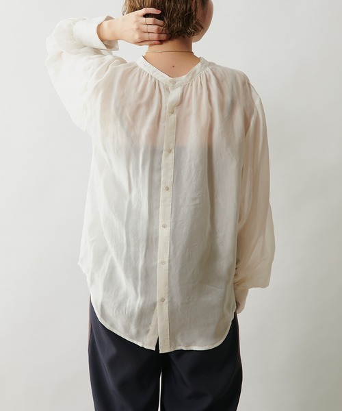 Omekashi（オメカシ）の「フリル襟付きシャツ（シャツ/ブラウス・レディース・ブラック/オフホワイト/ピンク・FREE）」の5枚目の写真