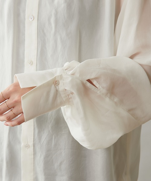 Omekashi（オメカシ）の「フリル襟付きシャツ（シャツ/ブラウス・レディース・ブラック/オフホワイト/ピンク・FREE）」の21枚目の写真