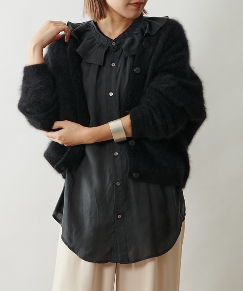 Omekashi（オメカシ）の「フリル襟付きシャツ（シャツ/ブラウス・レディース・ブラック/オフホワイト/ピンク・FREE）」の18枚目の写真