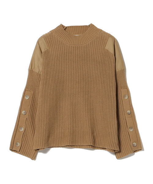 ニット セーター BEAMS HEART / 袖釦 ミリタリーニット レディース BEAMS HEART ニット セーター / 袖釦 ミリタリーニット