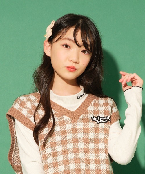 by LOVEiT（バイラビット）の「ニットリボンクリップ（バレッタ/ヘアクリップ・キッズ・ベージュ/ラベンダー/グリーン・FREE）」の2枚目の写真
