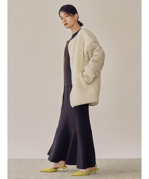 COTORICA（コトリカ）の「ダンボールボリュームスリーブTOPS（Tシャツ/カットソー・レディース・アイボリー/ブラック・FREE）」の5枚目の写真