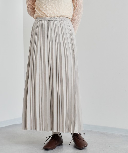 cepo（セポ）の「フェイクスウェードプリーツスカート（スカート・レディース・グレー/ピンク/ブルー・M）」の6枚目の写真