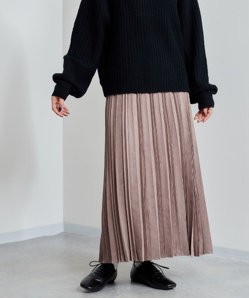 cepo（セポ）の「フェイクスウェードプリーツスカート（スカート・レディース・グレー/ピンク/ブルー・M）」の14枚目の写真