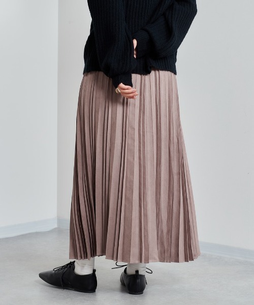 cepo（セポ）の「フェイクスウェードプリーツスカート（スカート・レディース・グレー/ピンク/ブルー・M）」の11枚目の写真